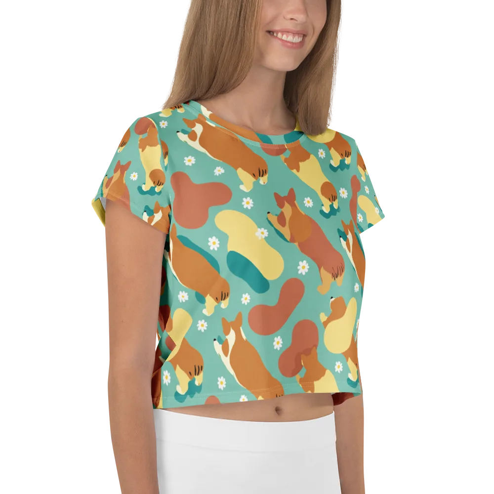 Daisy Dachshund on Crop Tee — Right