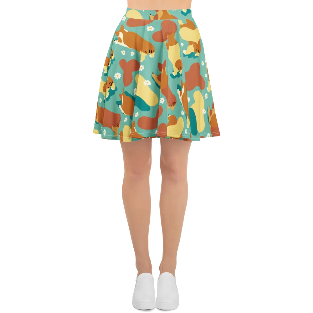Daisy Dachshund on Skater Skirt — Front