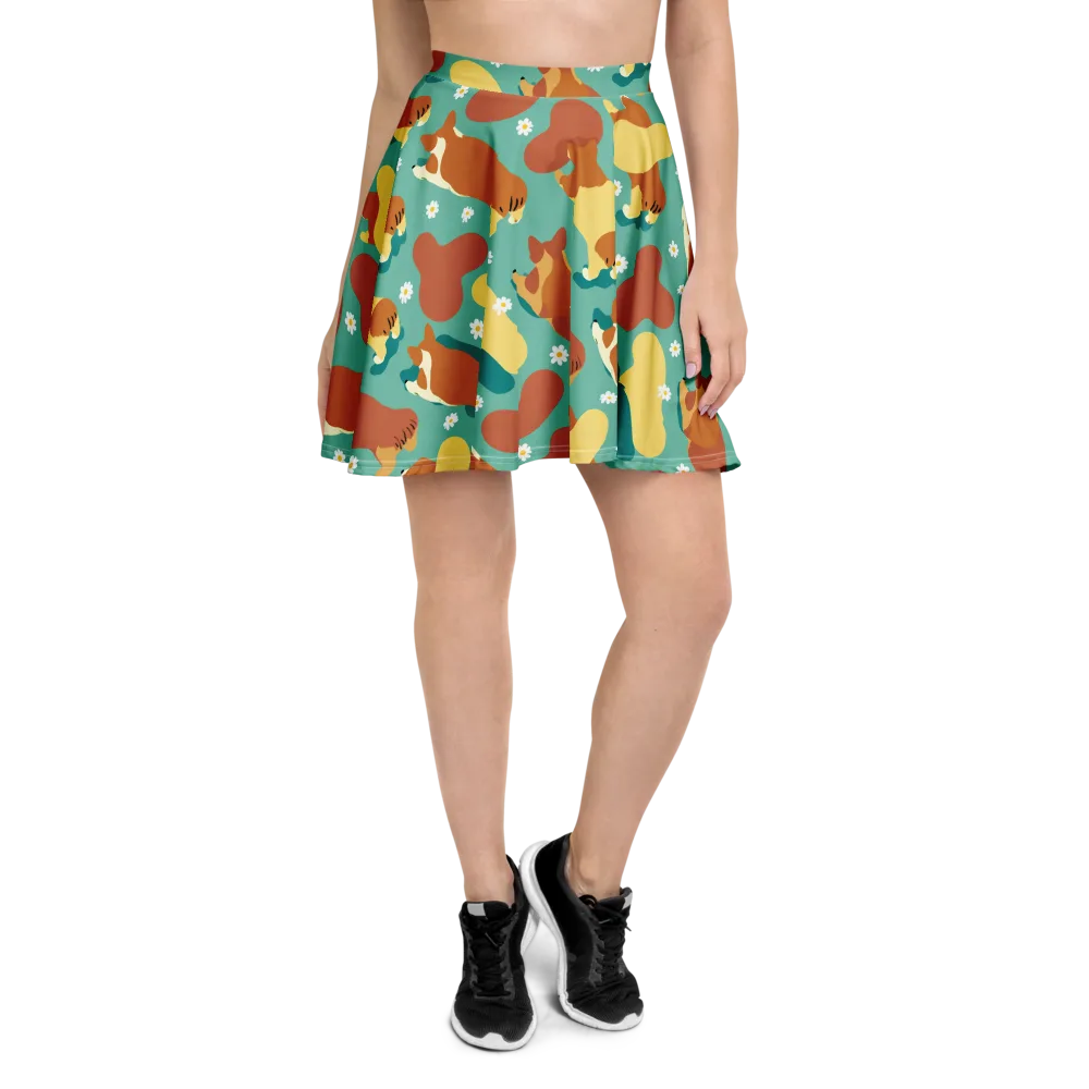 Daisy Dachshund on Skater Skirt — Front