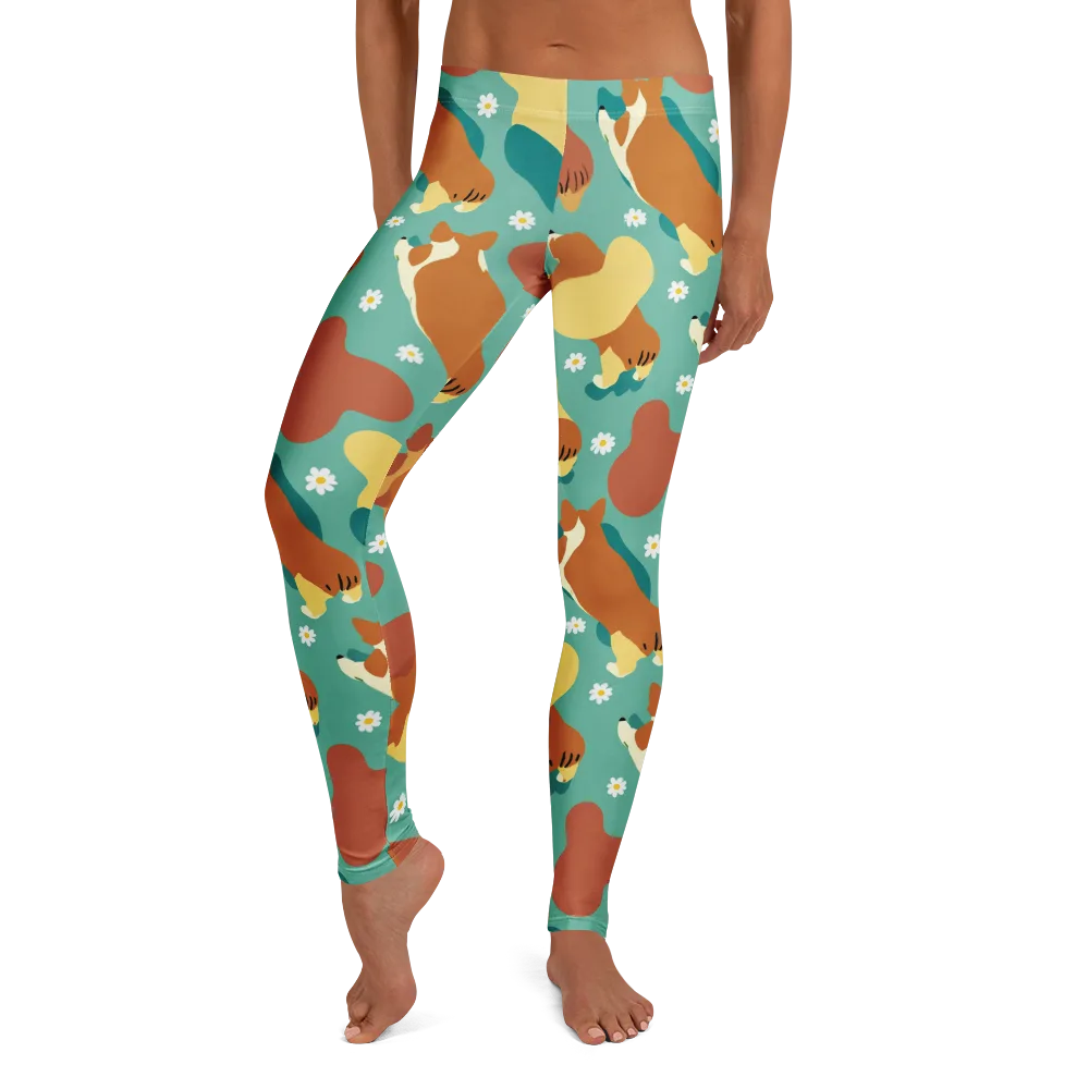 Daisy Dachshund on Leggings — Front