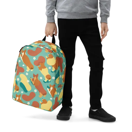 Daisy Dachshund on a Minimalist Backpack