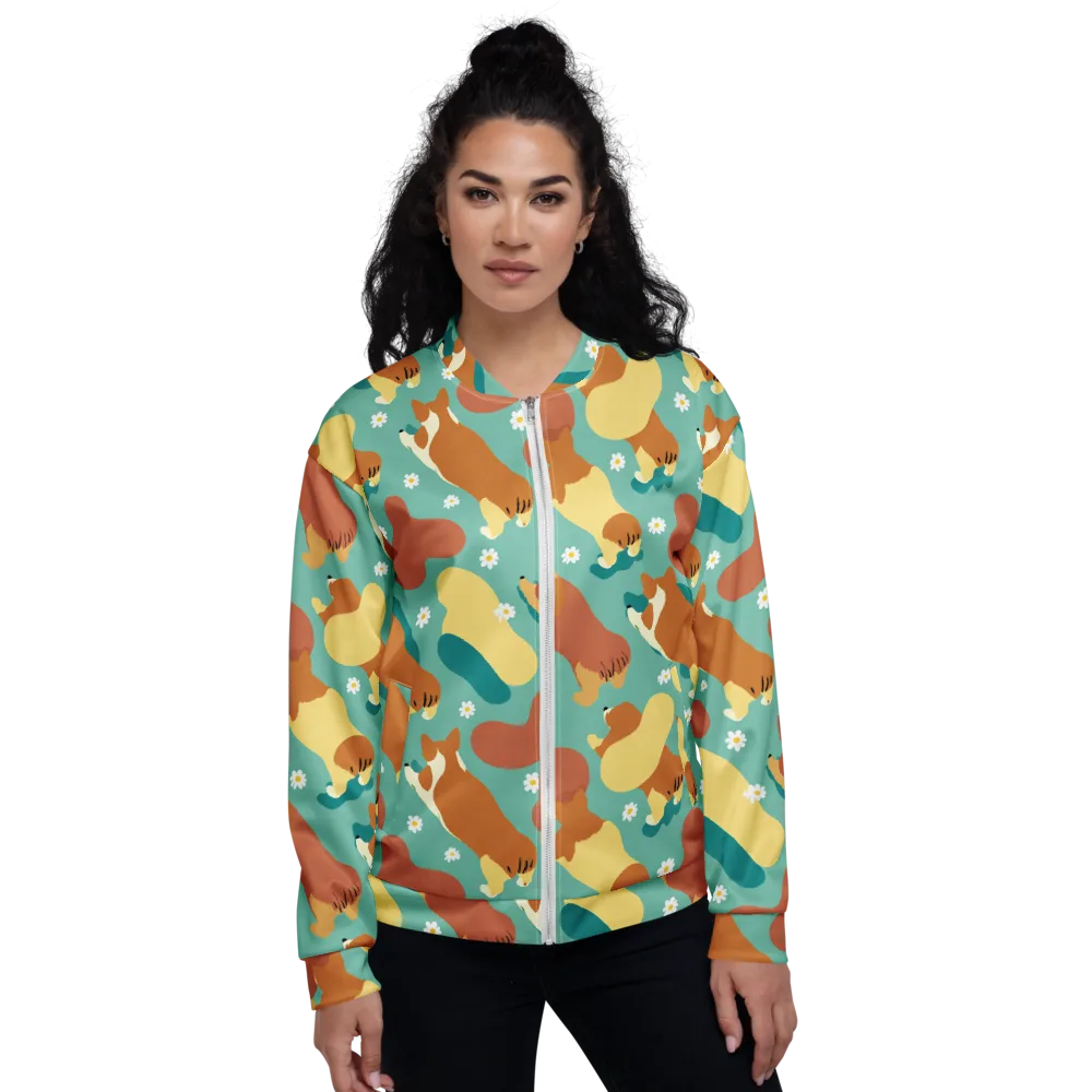 Daisy Dachshund on Bomber Jacket — Front
