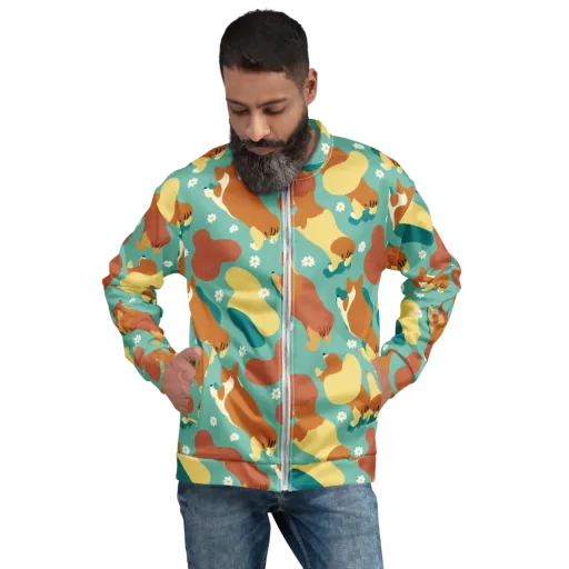 Daisy Dachshund on a Bomber Jacket