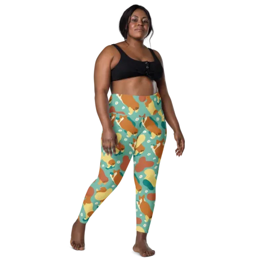 Daisy Dachshund on a Leggings with Pockets