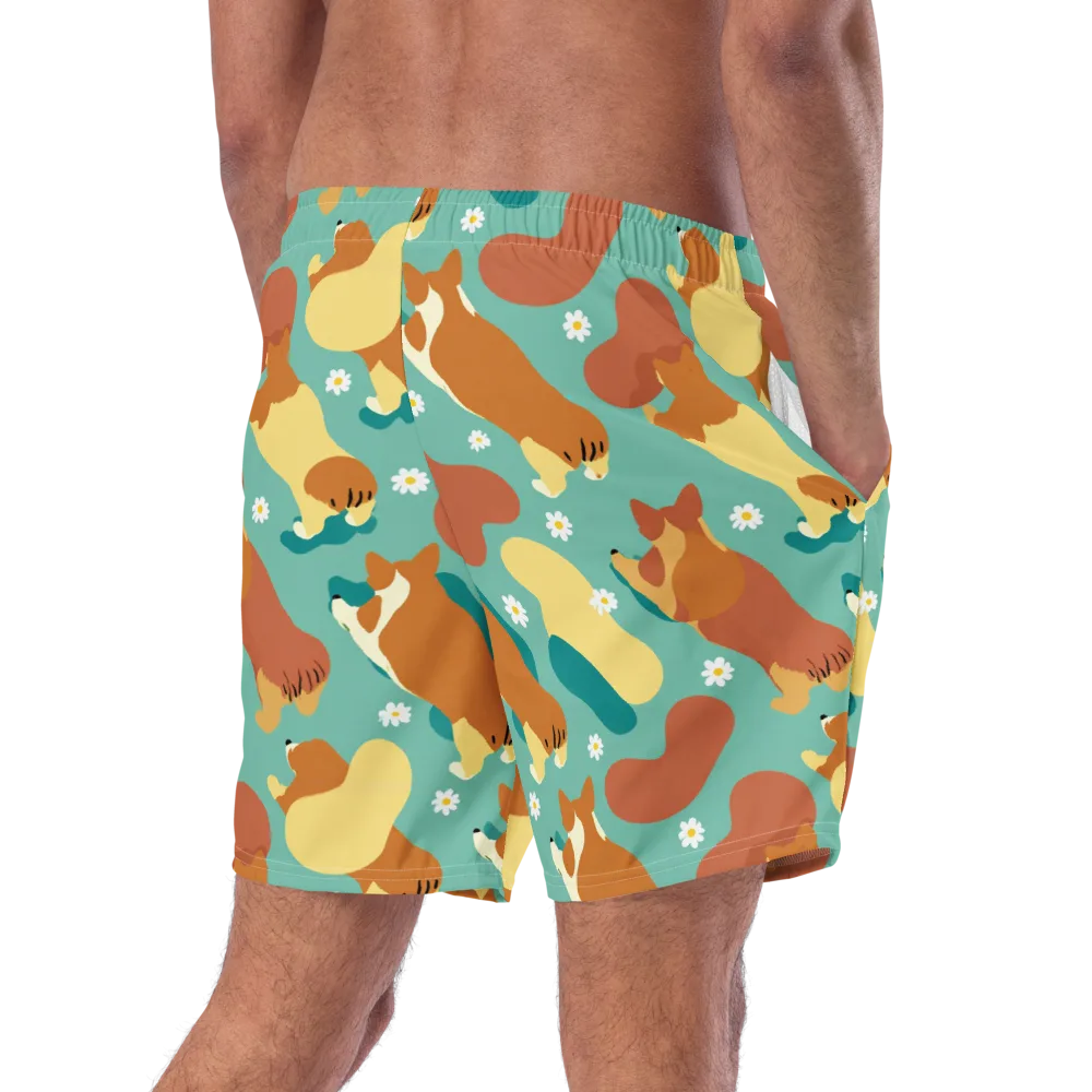 Daisy Dachshund on Swim Trunks — Right Back