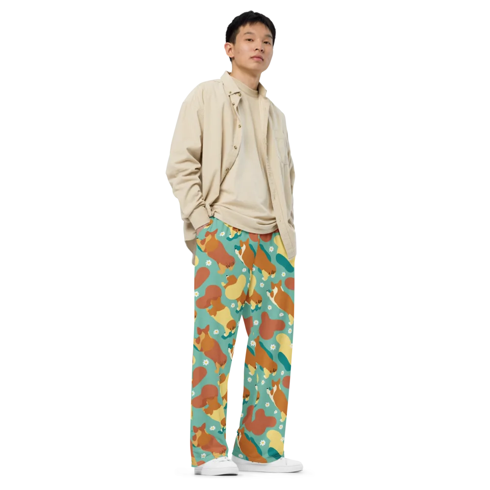 Daisy Dachshund on Wide-Leg Pants — Right Front