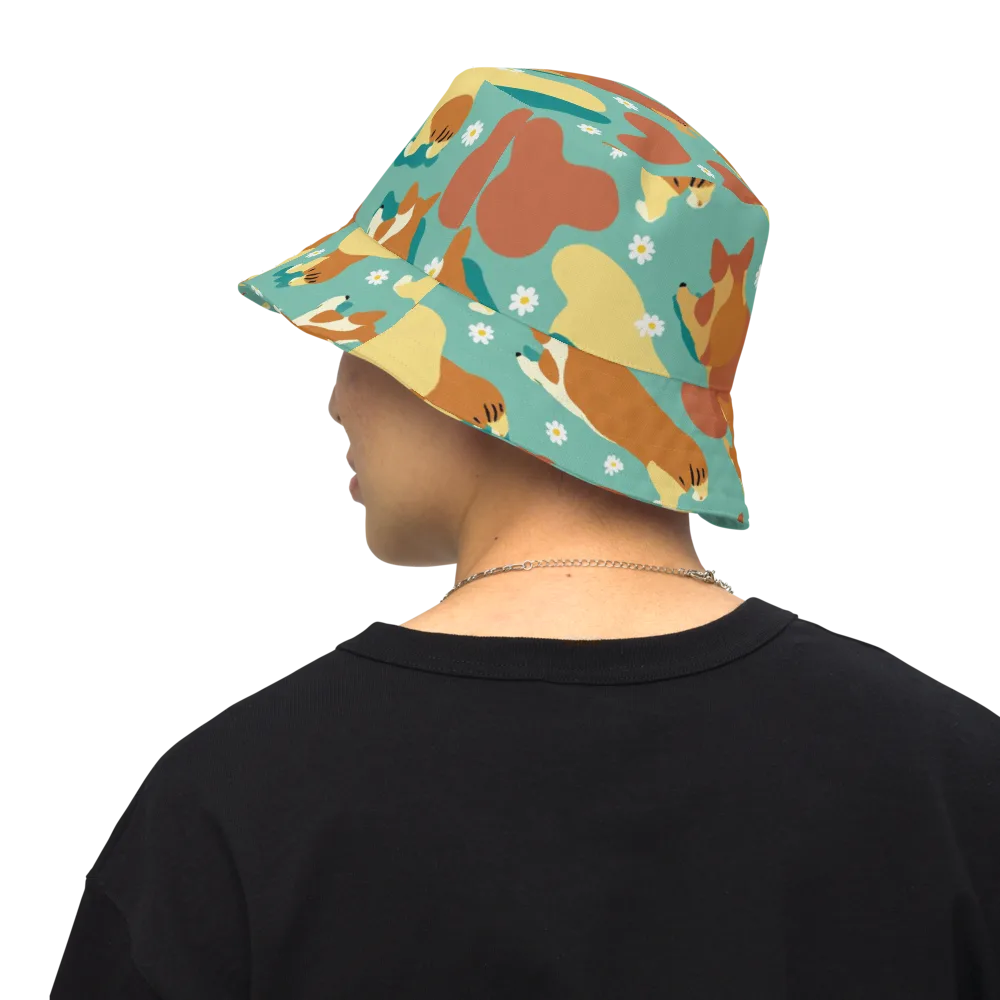 Daisy Dachshund on Reversible Bucket Hat — Back Inside
