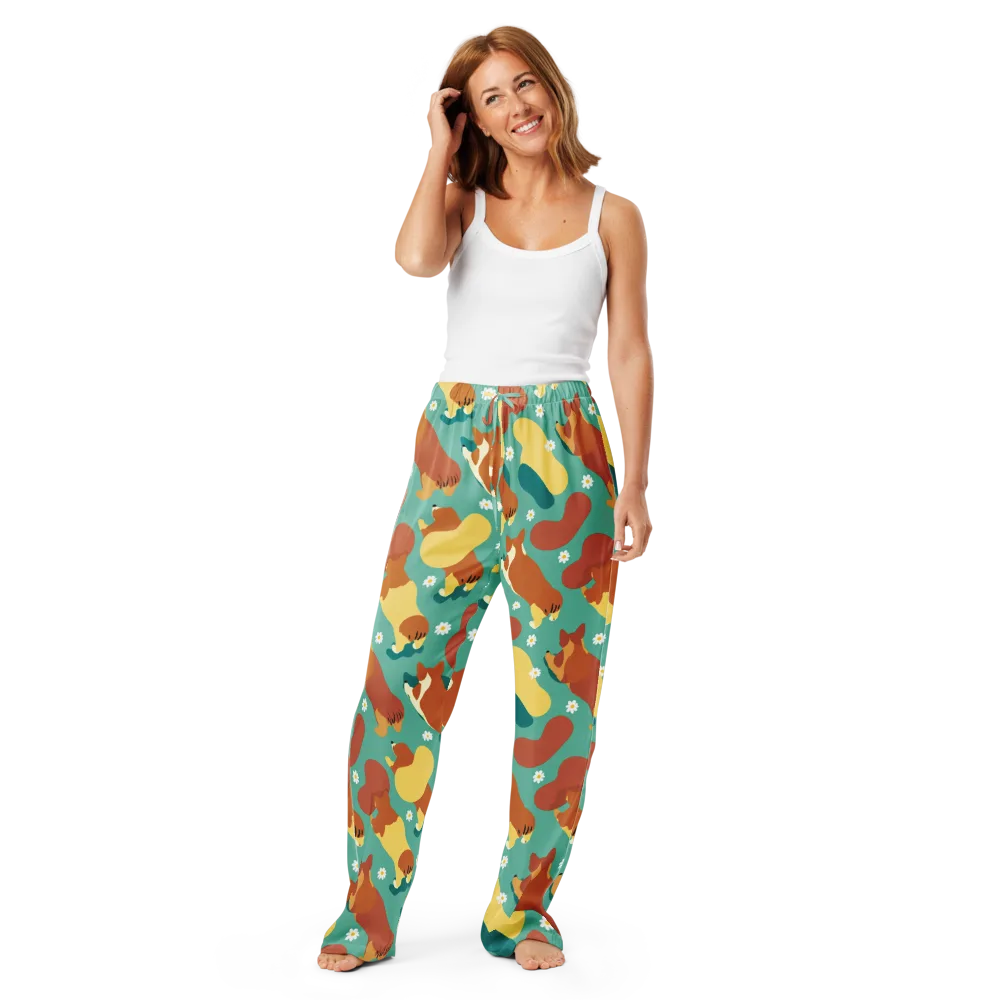 Daisy Dachshund on Women's Pajama Pants — Front