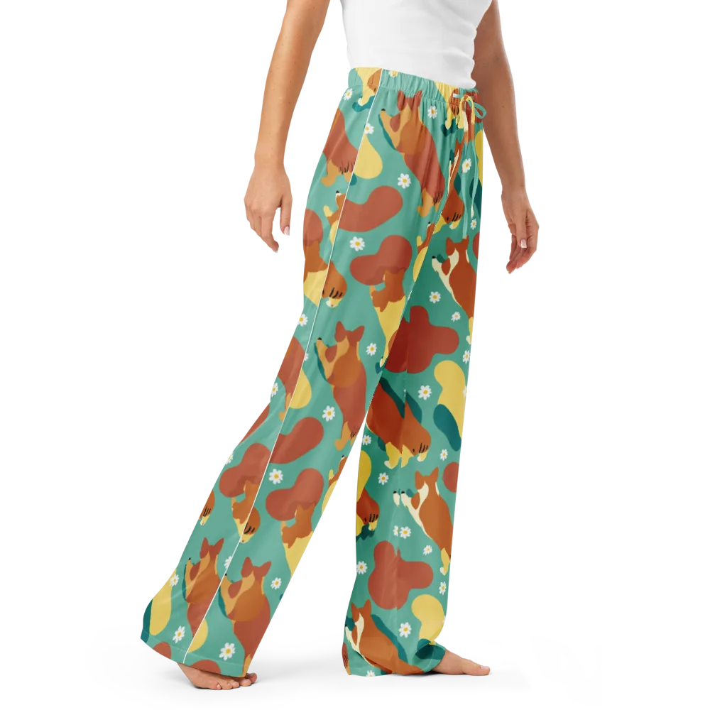 Daisy Dachshund on Women's Pajama Pants — Right Front