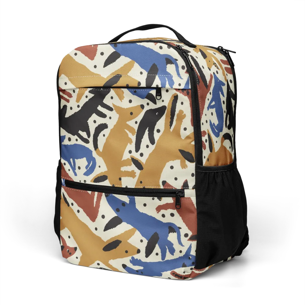 Folk Critter Parade on Utility Backpack — Left Front
