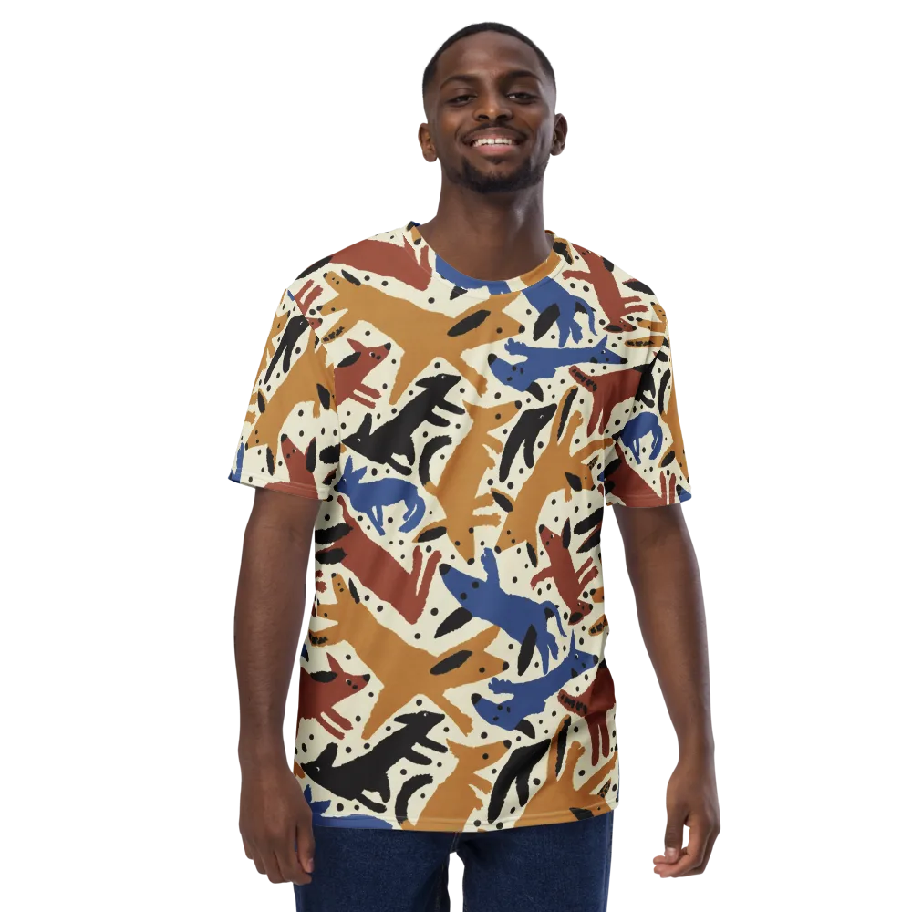 Folk Critter Parade on Men's Crew Neck T-Shirt — Front
