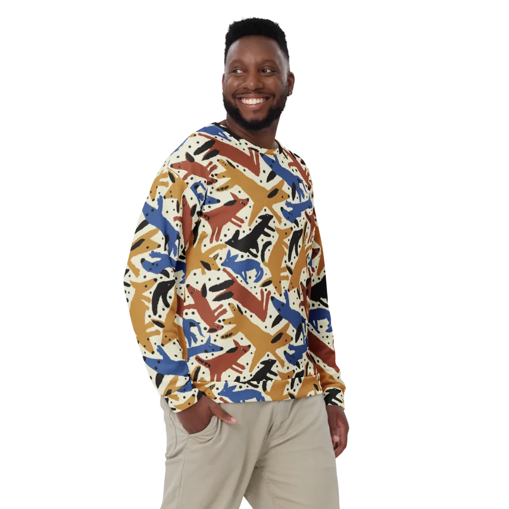Folk Critter Parade on Sweatshirt — Front