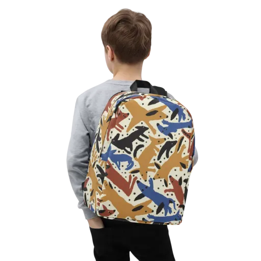 Folk Critter Parade on a Minimalist Backpack