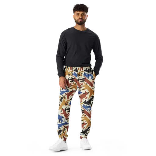 Folk Critter Parade on a Men's Joggers