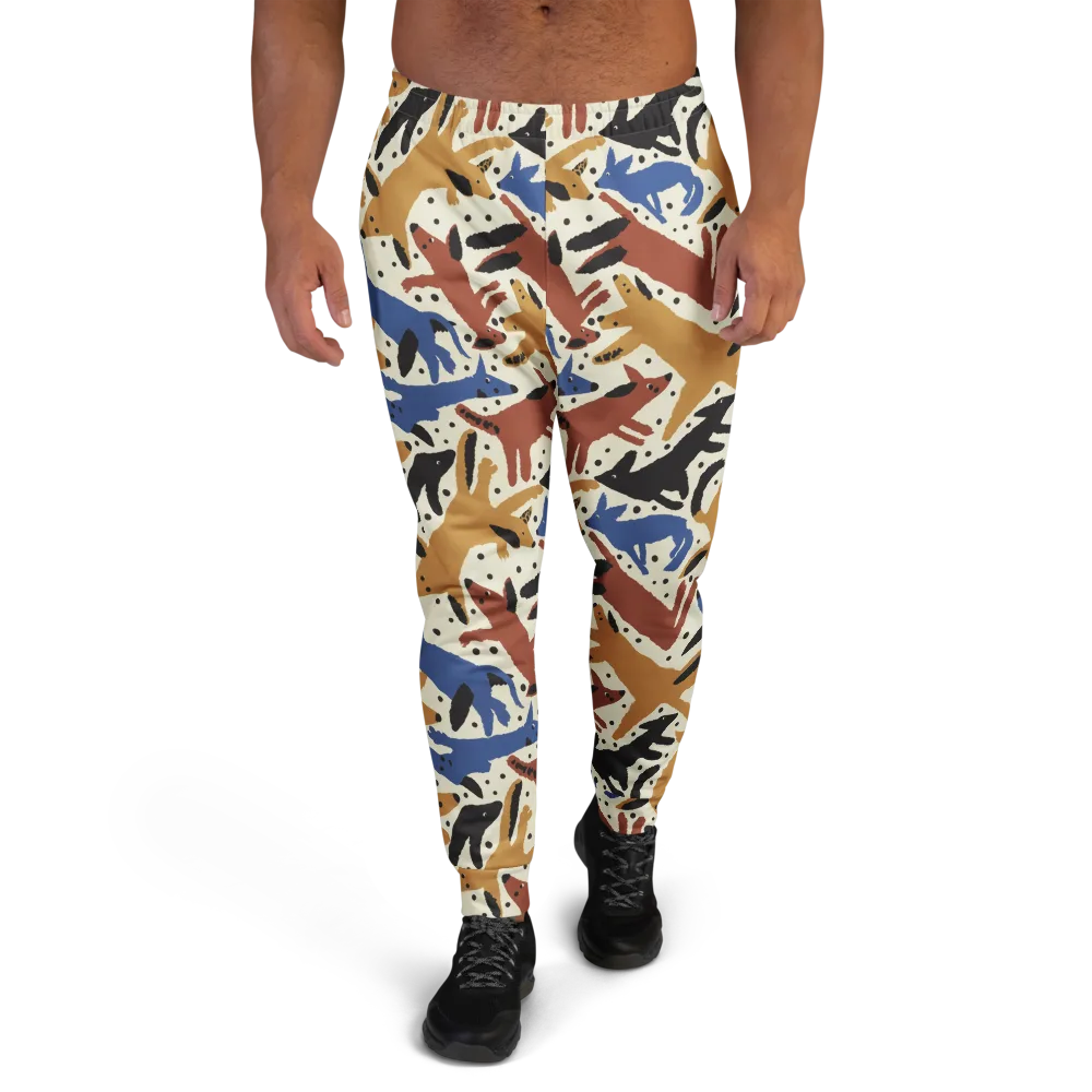 Folk Critter Parade on Men's Joggers — Front