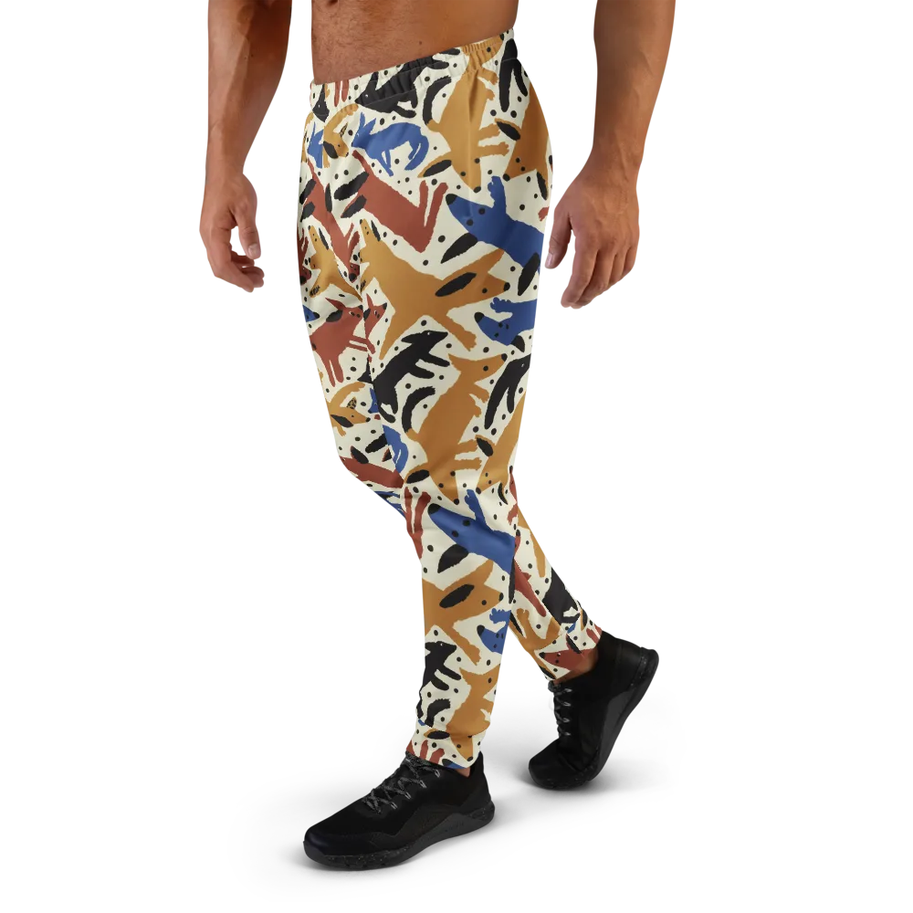 Folk Critter Parade on Men's Joggers — Left