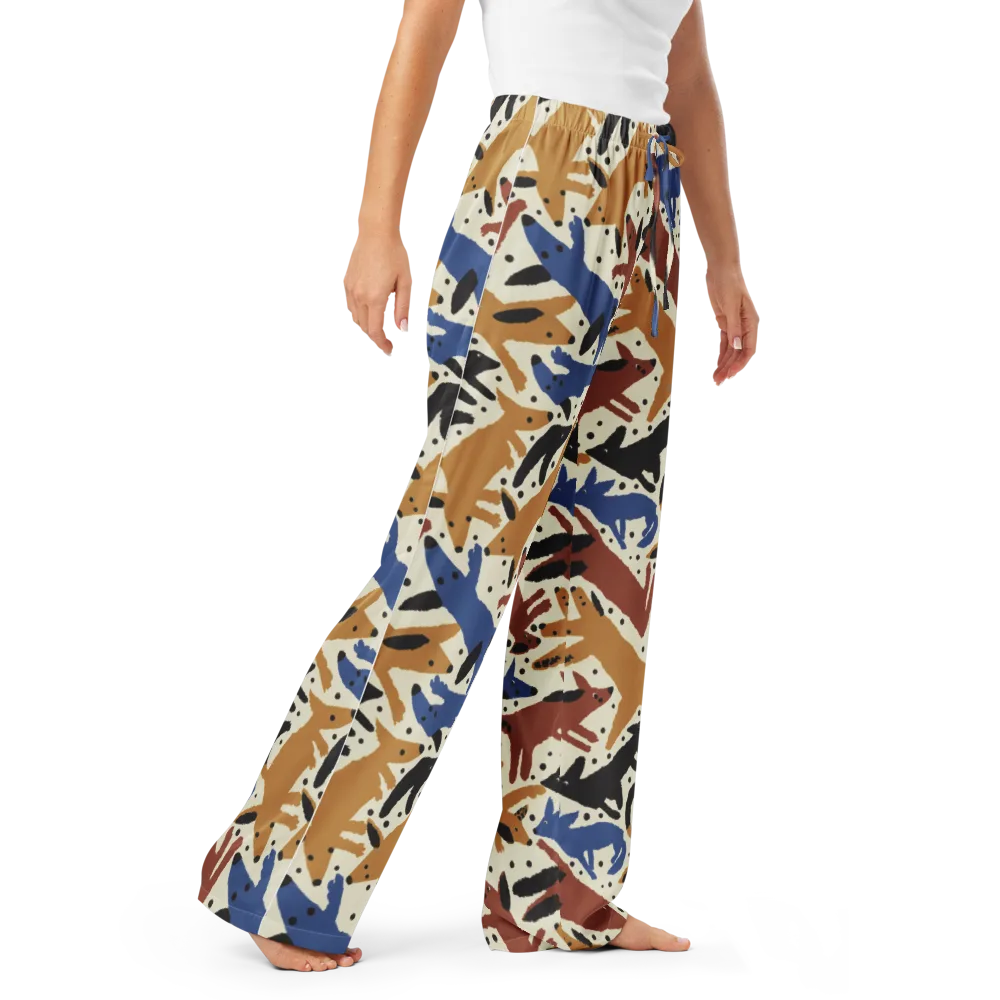 Folk Critter Parade on Women's Pajama Pants — Right Front