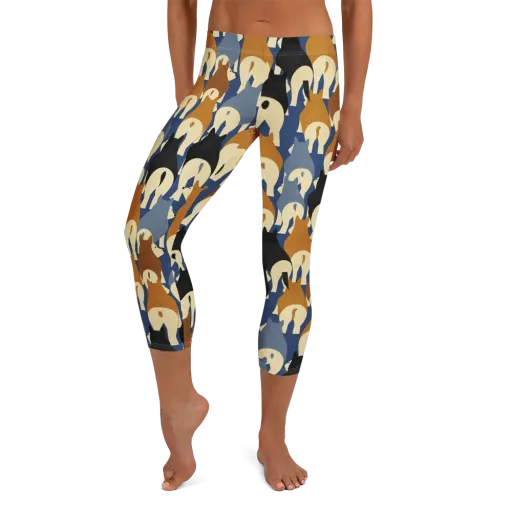 Cobalt Canine on a Capri Leggings