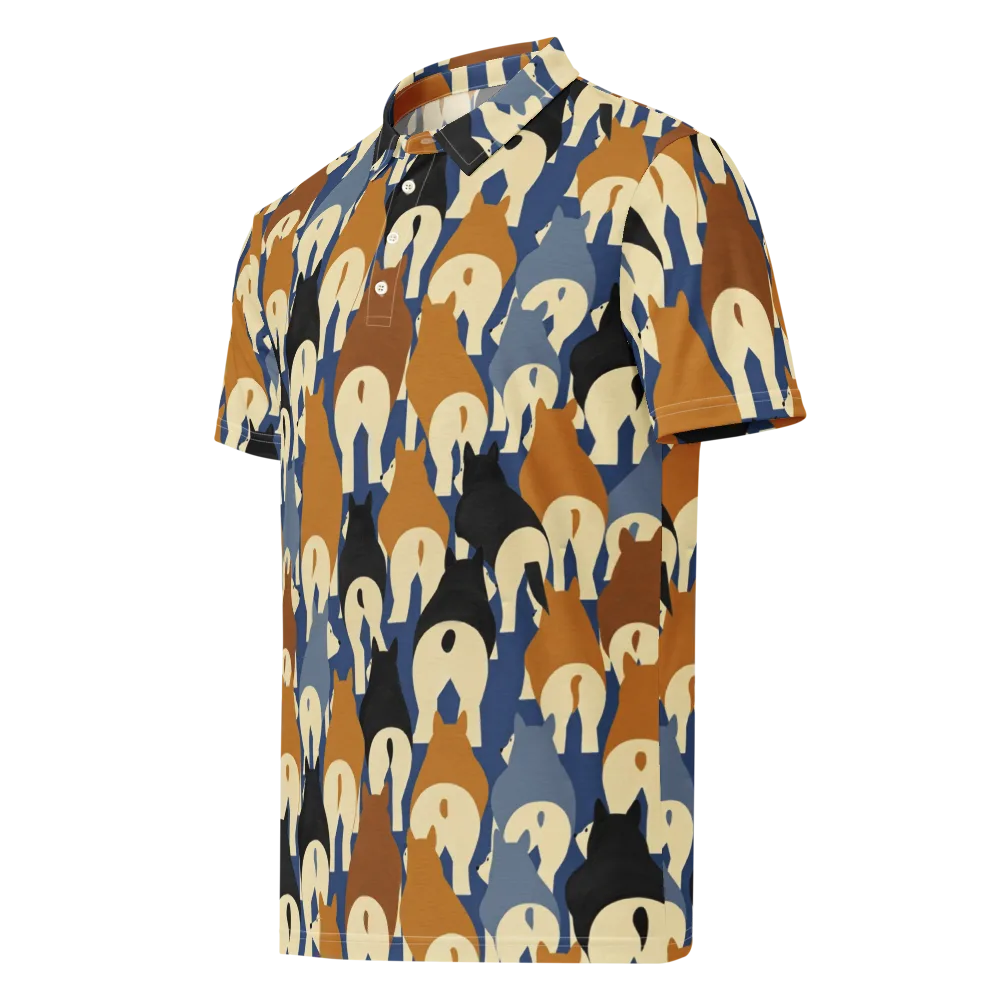 Cobalt Canine on Men's Slim Fit Polo Shirt — Left Front