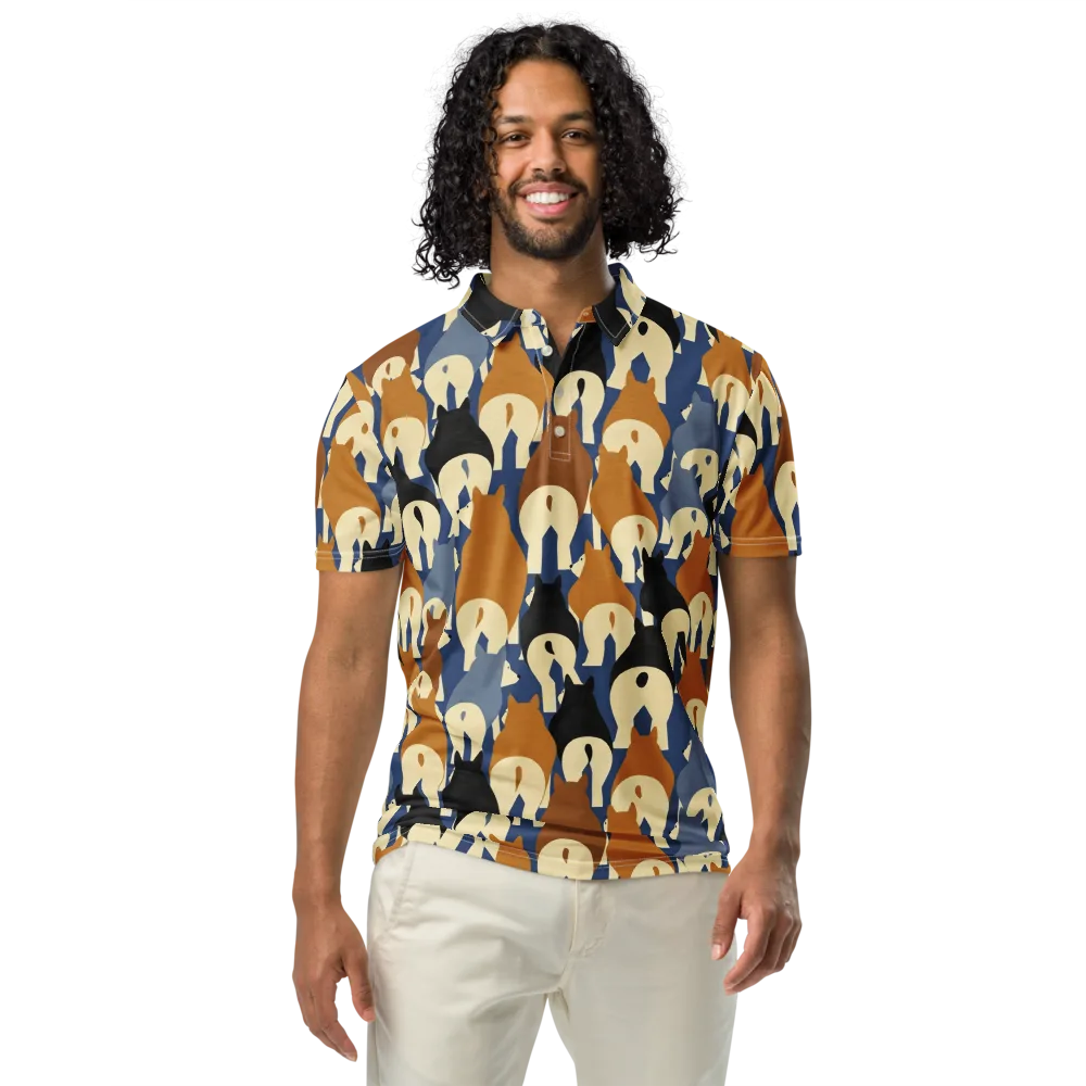 Cobalt Canine on Men's Slim Fit Polo Shirt — Front