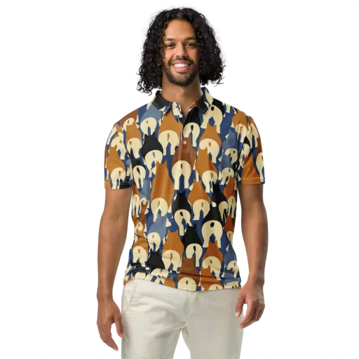 Cobalt Canine on a Men's Slim Fit Polo Shirt