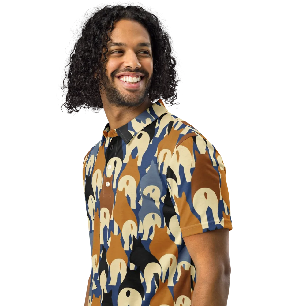 Cobalt Canine on Men's Slim Fit Polo Shirt — Left Front