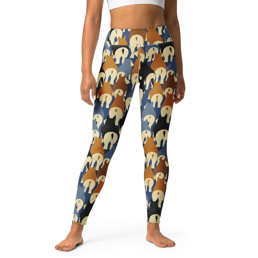 Cobalt Canine on Yoga Leggings — Front