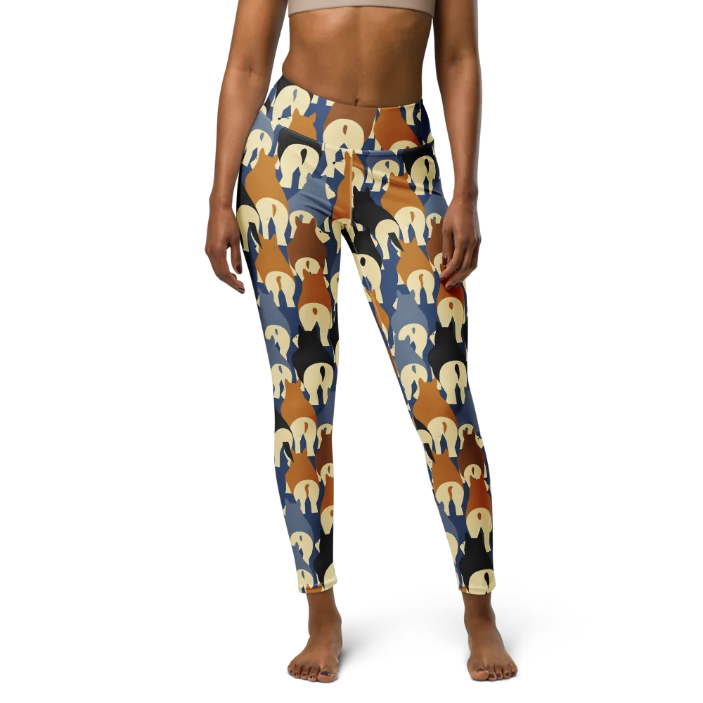 Cobalt Canine on Yoga Leggings — Front