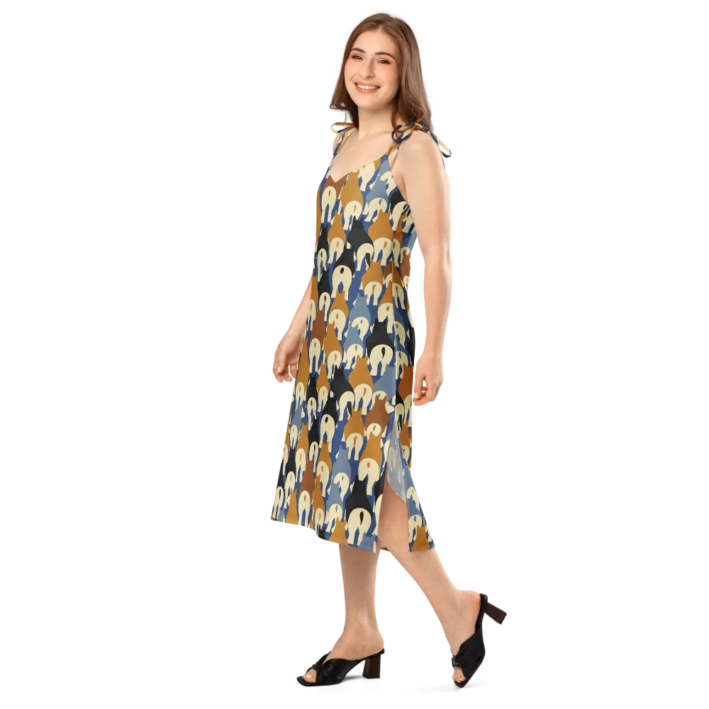 Cobalt Canine on Slip Dress — Left Front