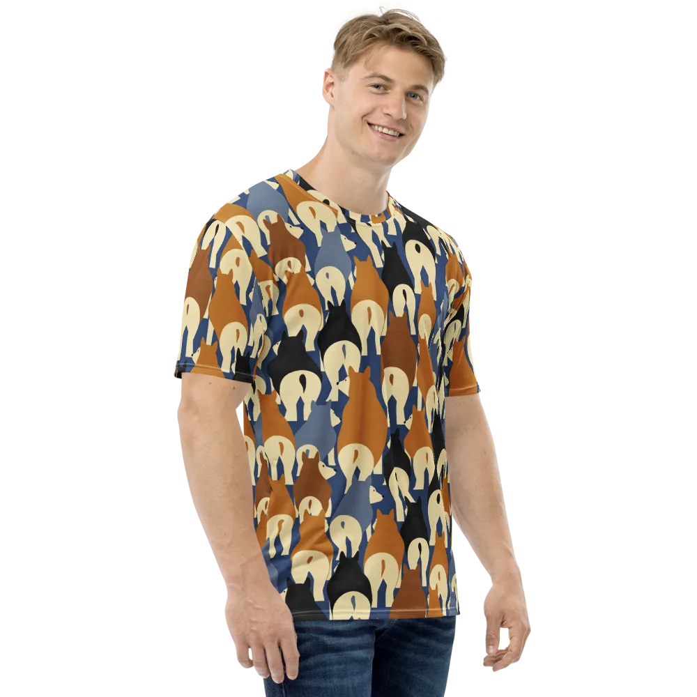 Cobalt Canine on Men's Crew Neck T-Shirt — Right