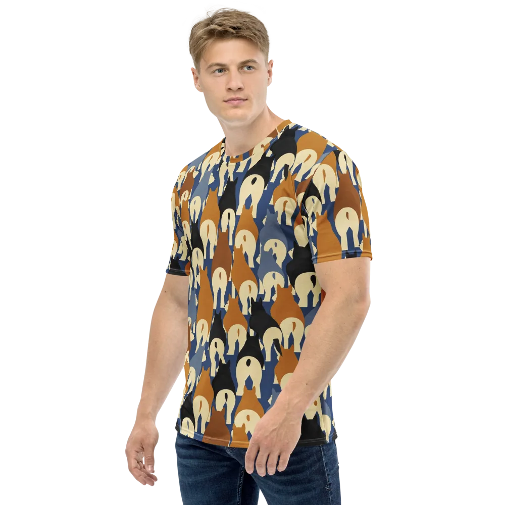 Cobalt Canine on Men's Crew Neck T-Shirt — Left