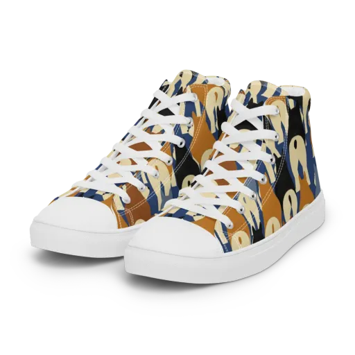 Cobalt Canine on a Women's High Top Canvas Shoes