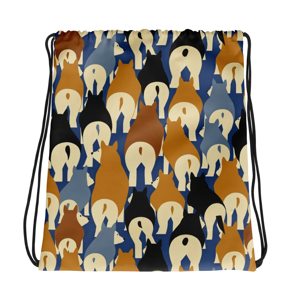 Cobalt Canine on Drawstring Bag — Photo