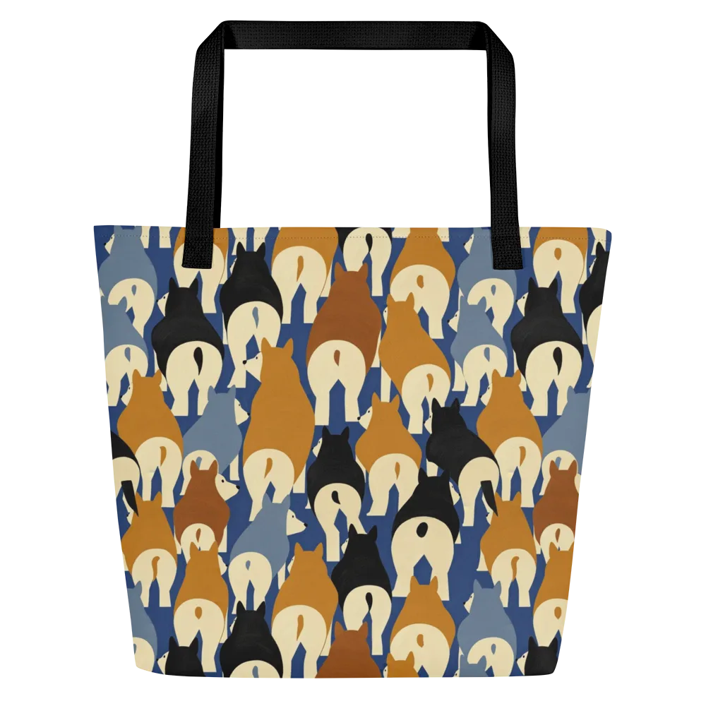 Cobalt Canine on Large Tote Bag W/ Pocket — Front