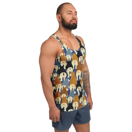 Cobalt Canine on a Men's Tank Top
