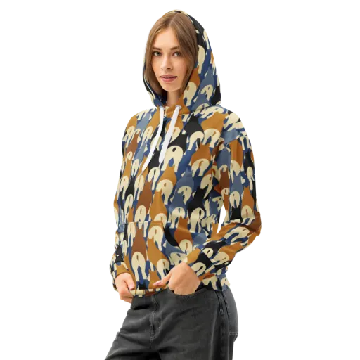 Cobalt Canine on Cotton Hoodie