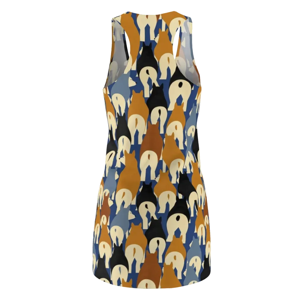 Cobalt Canine on Racerback Dress — Back