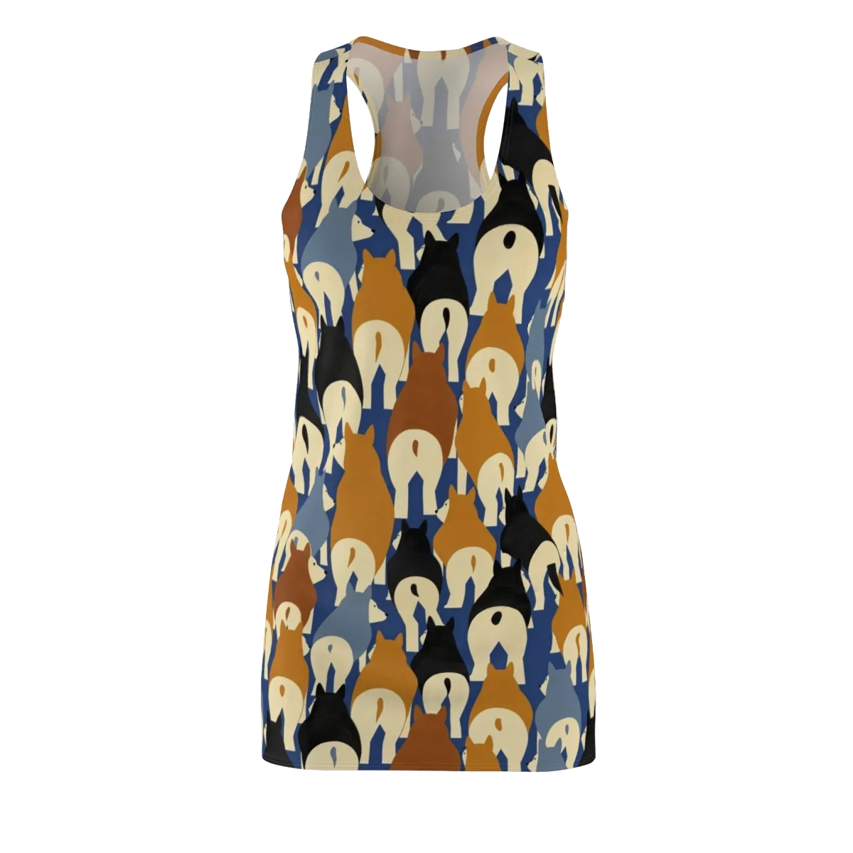 Cobalt Canine on Racerback Dress — Front
