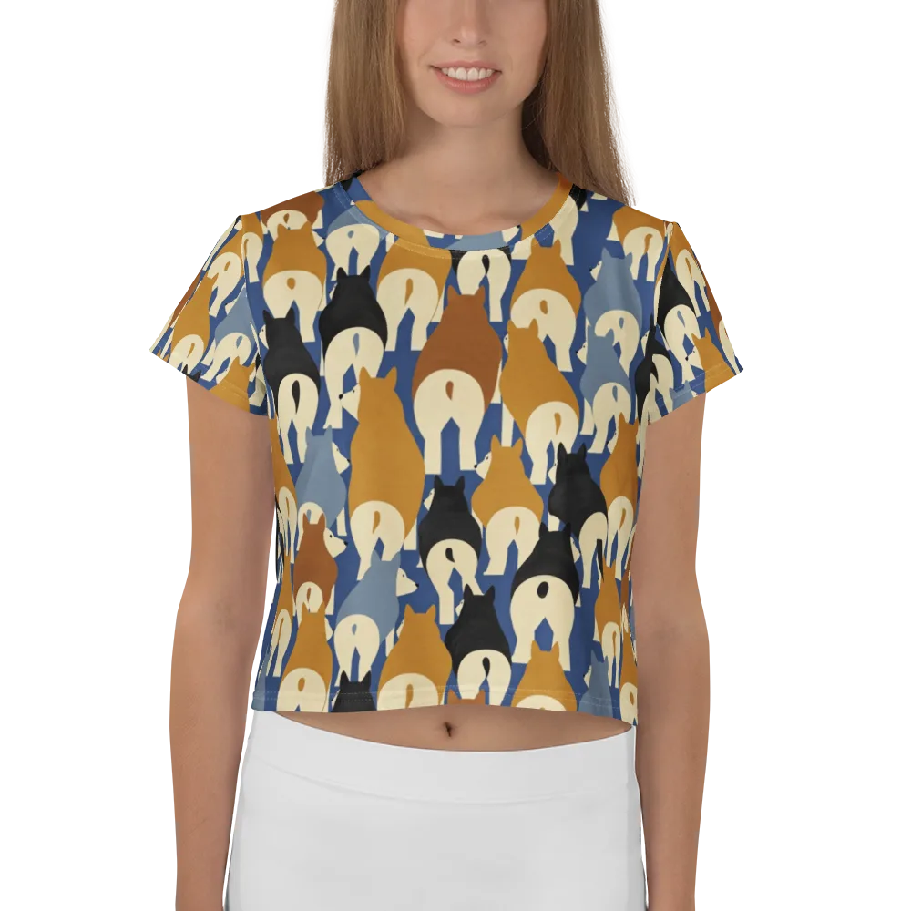 Cobalt Canine on Crop Tee — Front