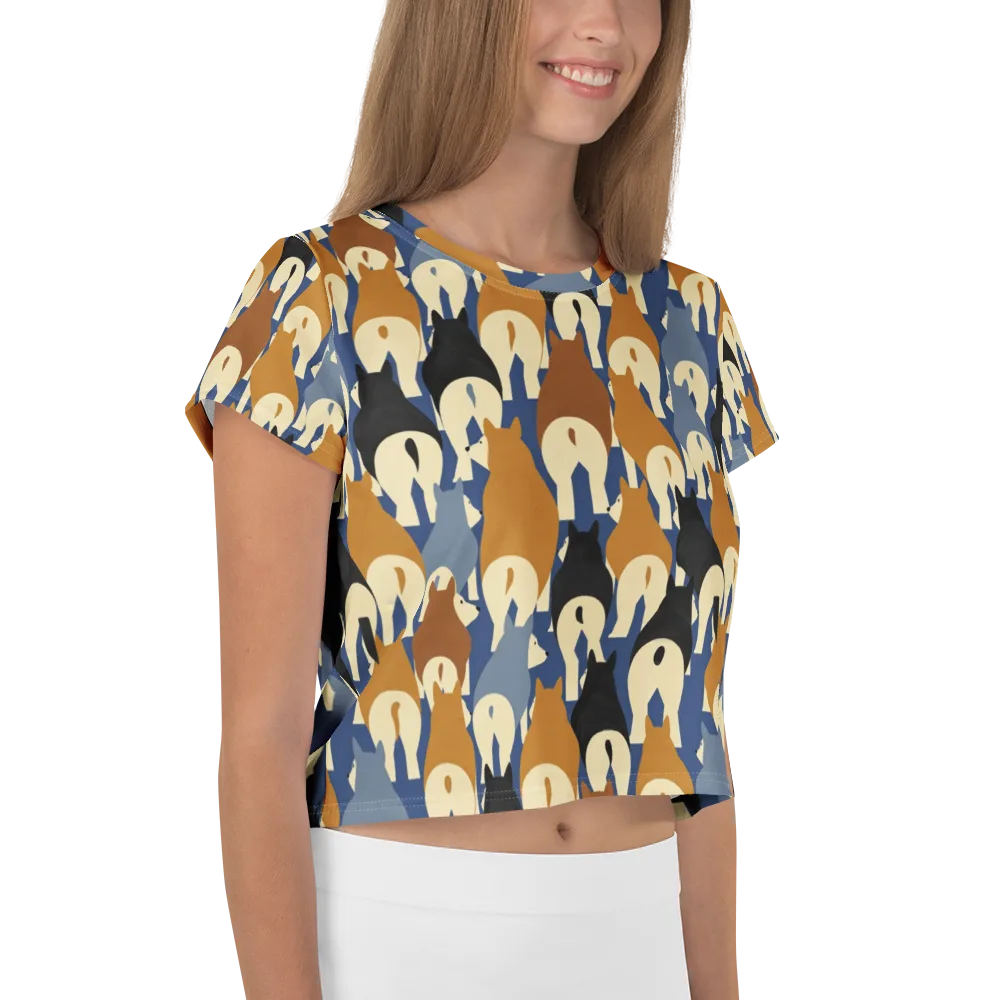 Cobalt Canine on Crop Tee — Right