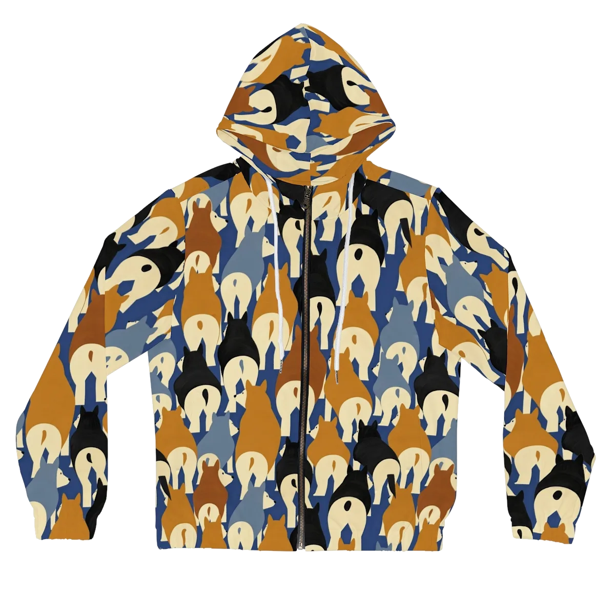 Cobalt Canine on Women's Full-Zip Hoodie — Front