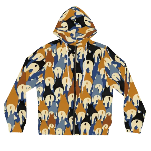 Cobalt Canine on a Women's Full-Zip Hoodie