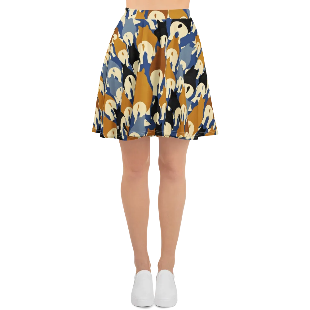 Cobalt Canine on Skater Skirt — Front