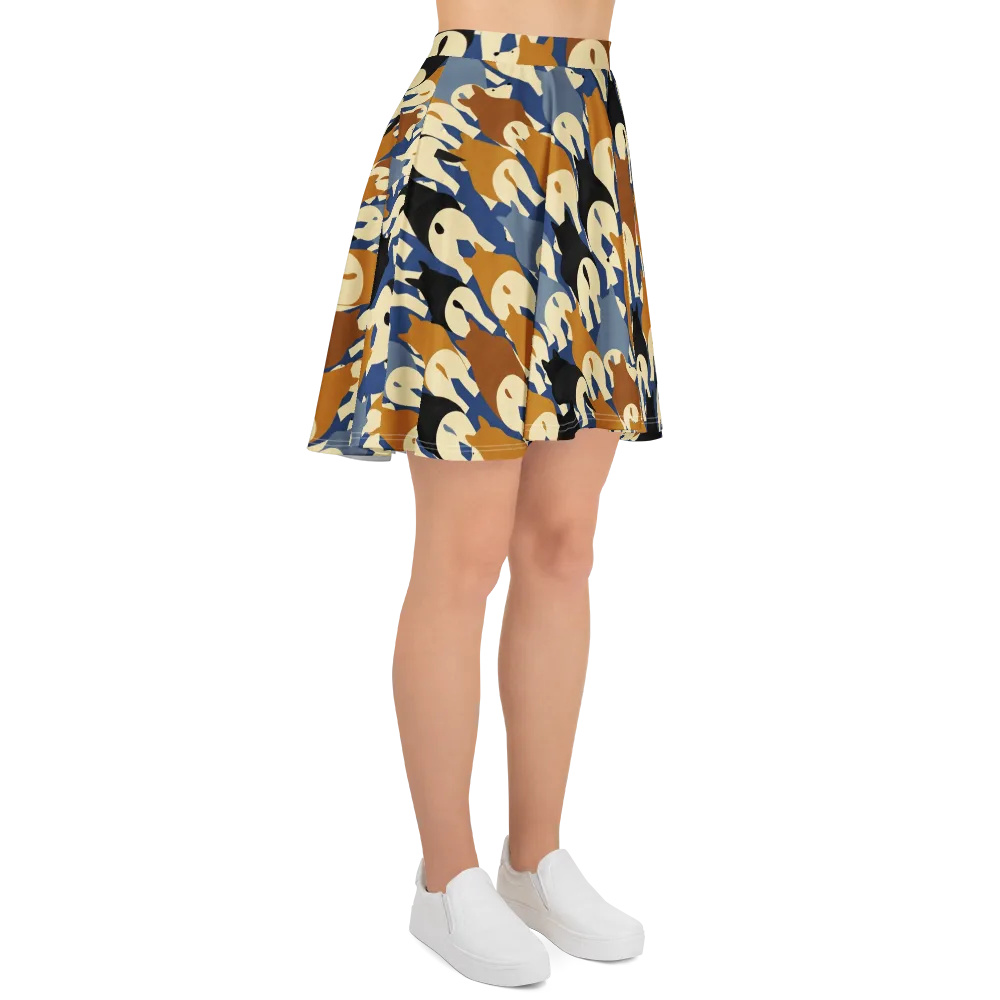 Cobalt Canine on Skater Skirt — Right