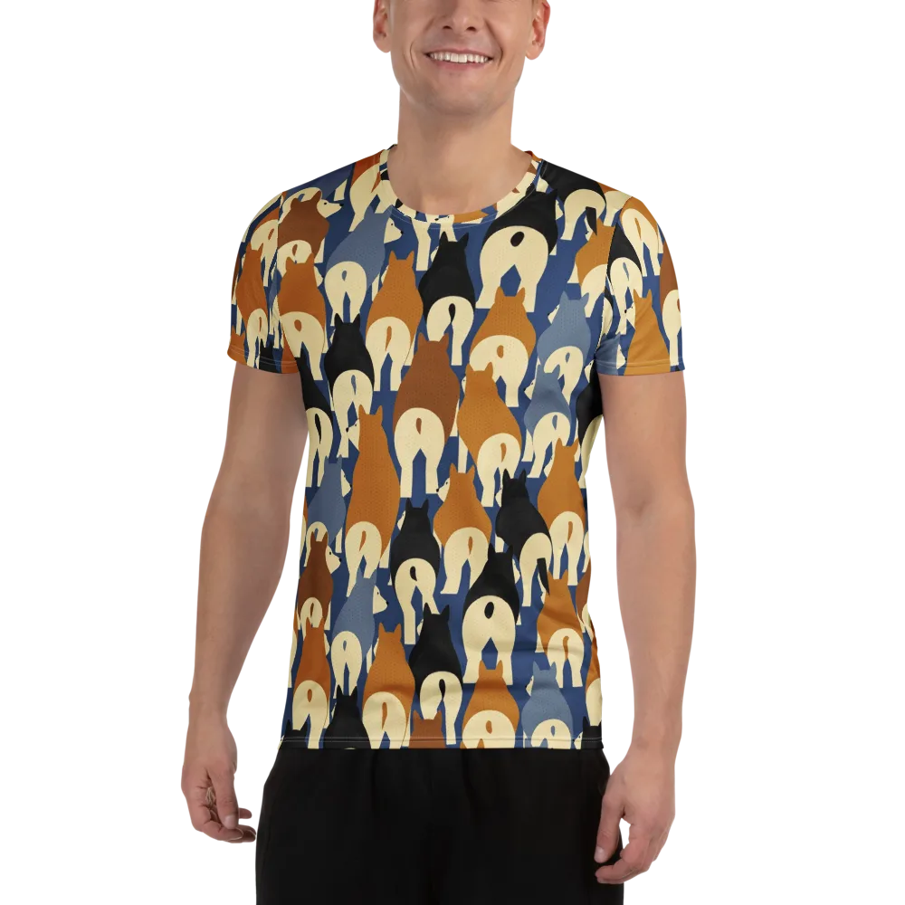 Cobalt Canine on Men's Athletic T-Shirt — Front