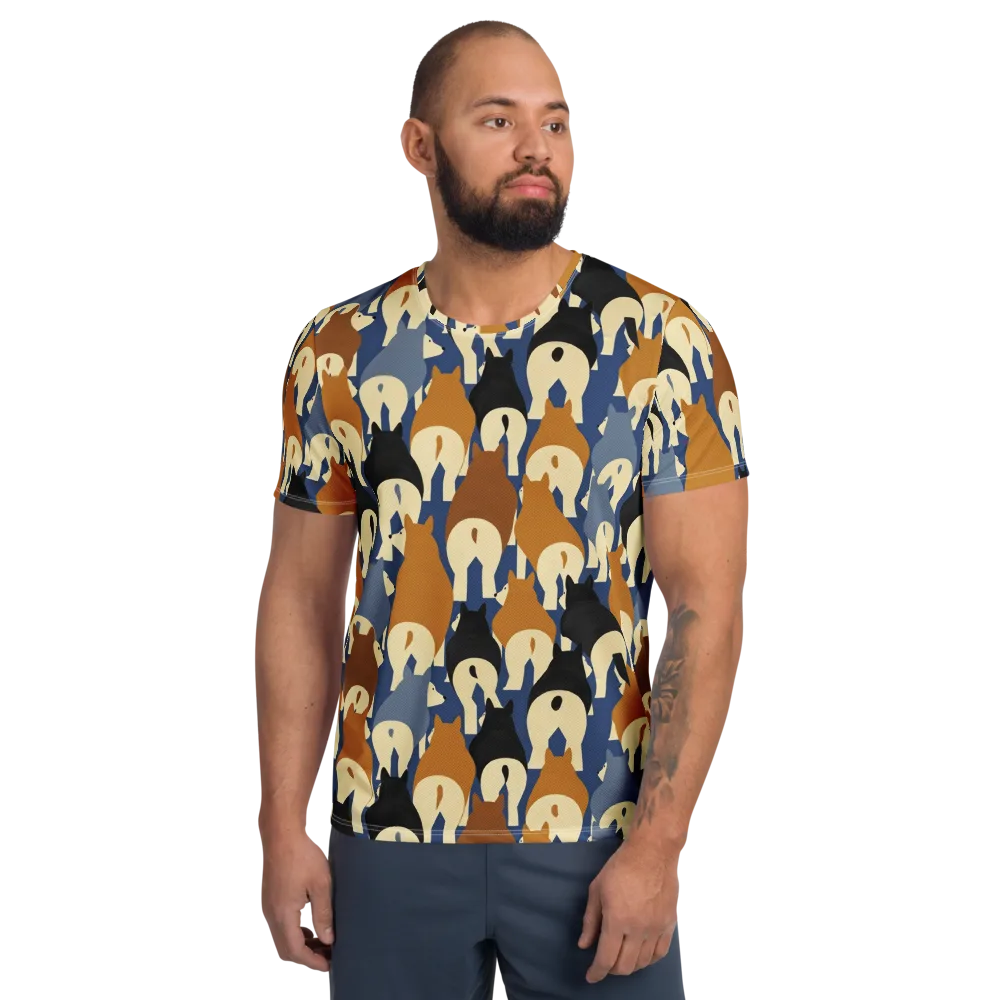Cobalt Canine on Men's Athletic T-Shirt — Front