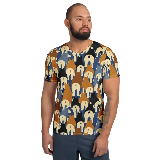 Cobalt Canine on a Men's Athletic T-Shirt