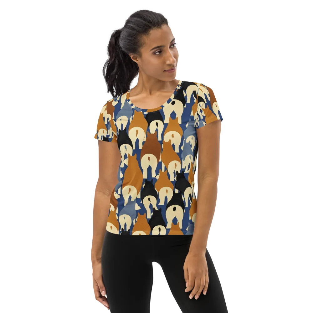 Cobalt Canine on Women's Athletic T-Shirt — Front