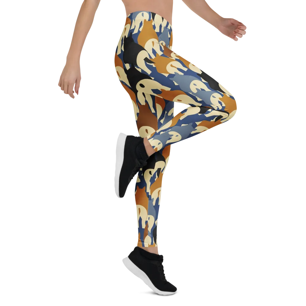 Cobalt Canine on Leggings — Right