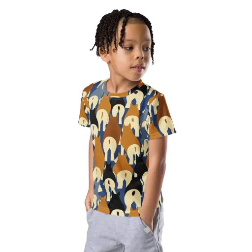 Cobalt Canine on a Kids Crew Neck T-Shirt